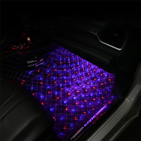 DX4 Cigarette Lighter 4-LEDs Car Footwell Light Strip Music Sound-activated Car Interior Atmosphere Light