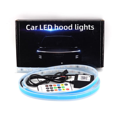 JG02 150cm Car LED Hood Light Strip Waterproof Daytime Running Light 12V Phantom Dynamic Decorative Atmosphere Lamp