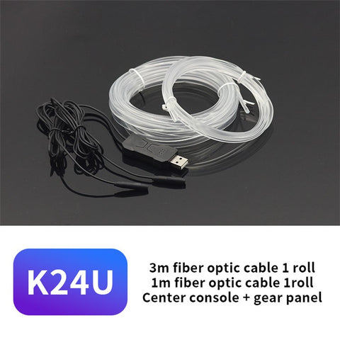 K24U Colorful Lighting LED Fiber Optic Strip Light Ambient Lamp APP Voice Remote Control Car Interior Decor