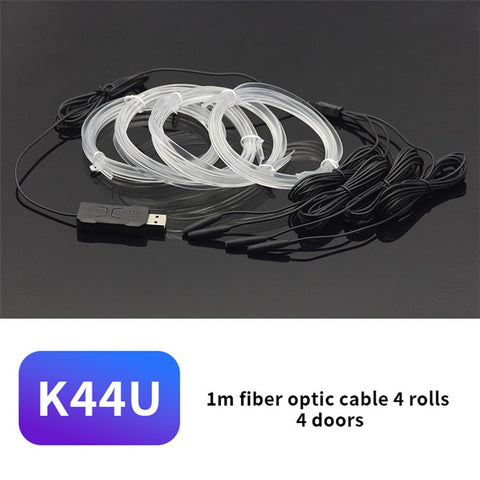 K44U Car Decoration LED Fiber Optic Strip Light Music Sync Ambient Lamp with APP Voice Remote Control