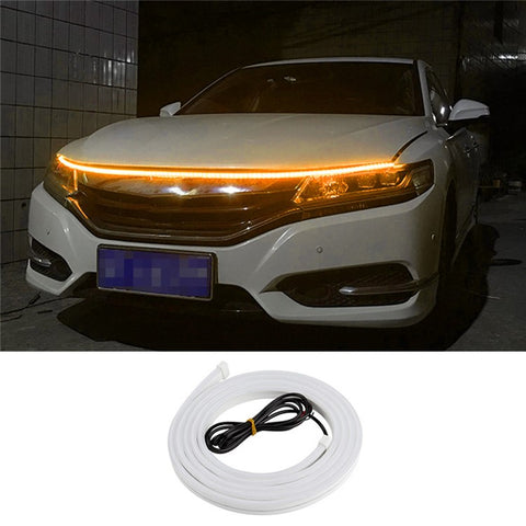 2m Car Hood Decorative DRL Light Strip PVC Silicone Flexible Waterproof Light Strip