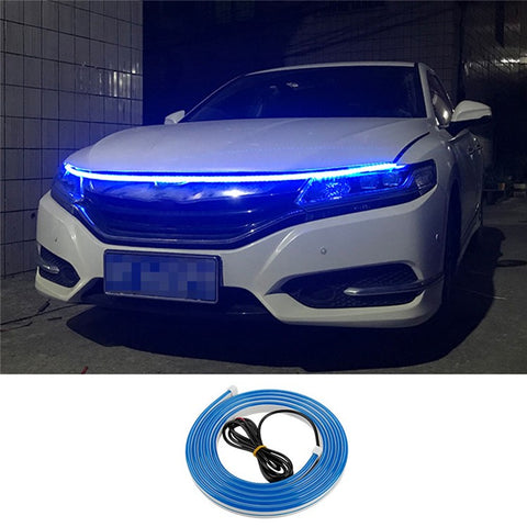 2m Car Hood Decorative DRL Light Strip PVC Silicone Flexible Waterproof Light Strip