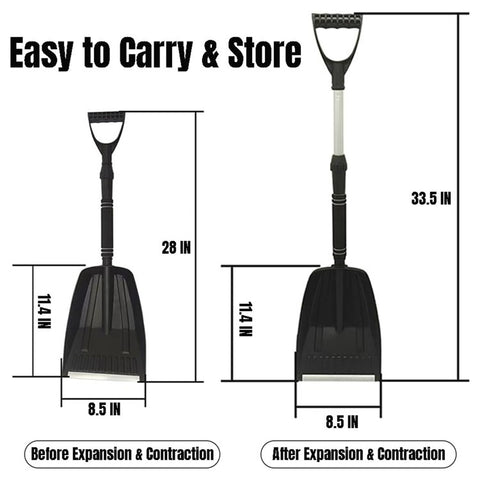 Extendable Detachable Car Snow Shovel Plastic + Aluminum Blade Winter Snow Ice Removal Tool
