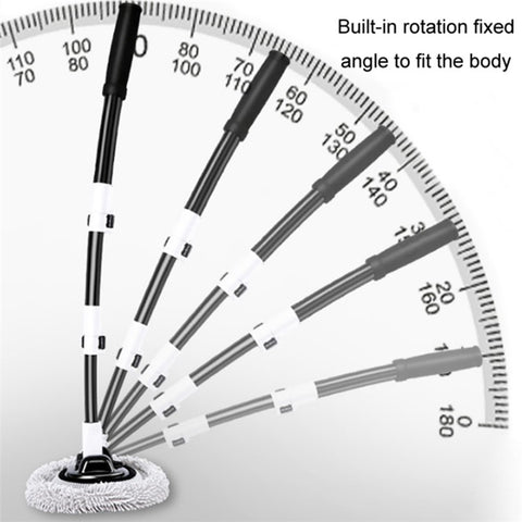 Curved Rod Telescopic Car Wash Chenille Brush Vehicle Washing Cleaning Mop with Replacement Brush Head