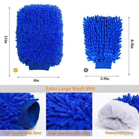 14Pcs / Set Car Cleaning Cloth Washing Mitten Duster Wheel Hub Brush Vehicle Detailing Brushes Kit