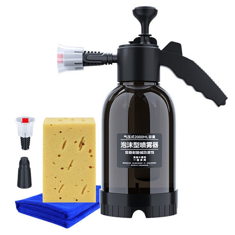 2L Foam Sprayer Car Wash Foam Watering Can Water Bottle Auto Cleaning Tool with Towel + Sponge