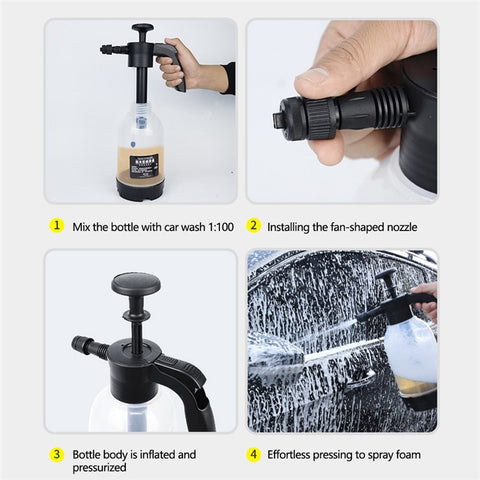 9319F 2L Foam Sprayer Watering Can Car Wash Cleaning Tool Foam Generator Bottle