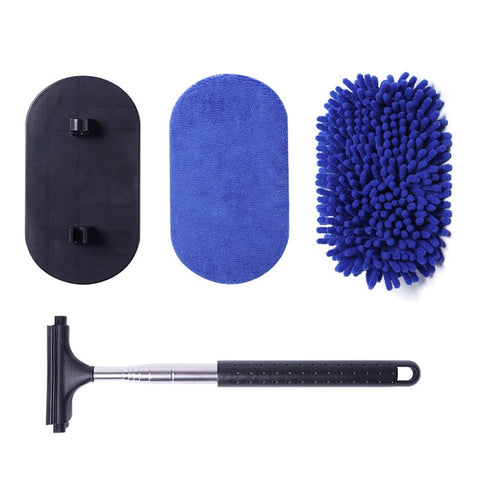 1297 3-in-1 Car Windshield Cleaning Wash Tool Interior Auto Glass Wiper with Extendable Handle Window Cleaner Brush