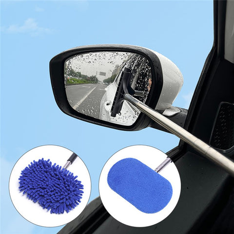 1297 3-in-1 Car Windshield Cleaning Wash Tool Interior Auto Glass Wiper with Extendable Handle Window Cleaner Brush