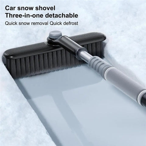 9742 Detachable 3-in-1 Snow Brush Ice Shovel Telescopic Rod Snow Removal Tool Set for Car Windscreen