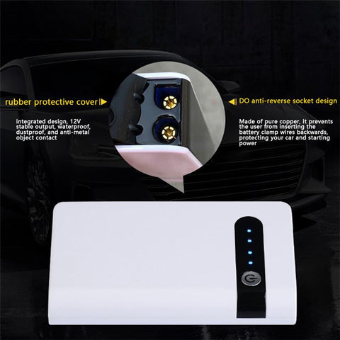 XLJ03 12V Car Emergency Starter Cell Phone Battery Charger Portable 12000mAh Power Bank with Flashlight, (EU Plug)