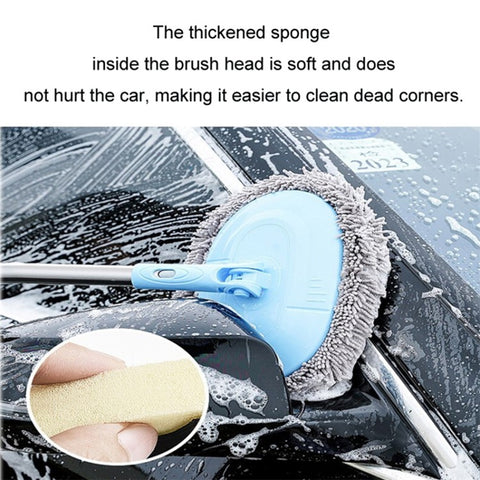 Telescopic Car Wash Brush Long Handle Wash Mop Chenille Car Cleaning Tool