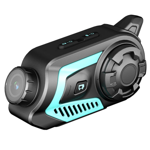 S40 Motorcycle Intercom Waterproof Bluetooth-compatible Motorbike Helmet Interphone Video Recorder