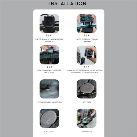 S40 Motorcycle Intercom Waterproof Bluetooth-compatible Motorbike Helmet Interphone Video Recorder