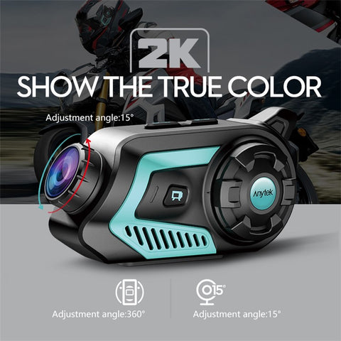 S40 Motorcycle Intercom Waterproof Bluetooth-compatible Motorbike Helmet Interphone Video Recorder