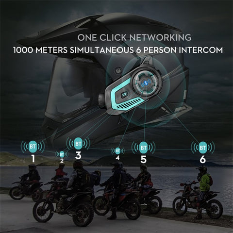 S40 Motorcycle Intercom Waterproof Bluetooth-compatible Motorbike Helmet Interphone Video Recorder