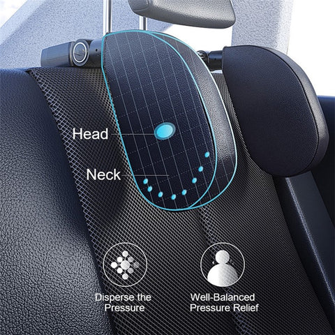 WAY TO GROW Memory Foam Car Headrest Pillow Sleeping Head and Neck Support with Phone Holder for Kids Adults Travel