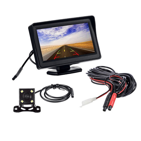 RH-502 5'' LCD Display Screen Car Parking Reverse System 4-LED Camera with Video Line