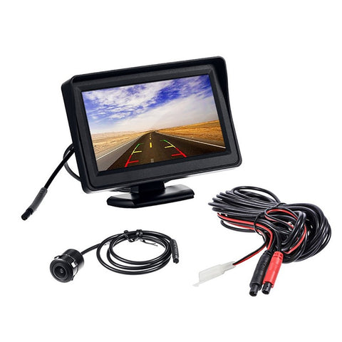 RH-501 5'' LCD Display Screen Car Parking Reverse Waterproof Round Rear Camera with Video Line
