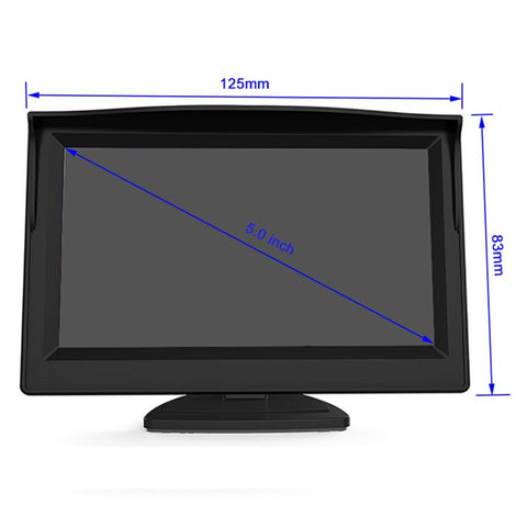 RH-501 5'' LCD Display Screen Car Parking Reverse Waterproof Round Rear Camera with Video Line