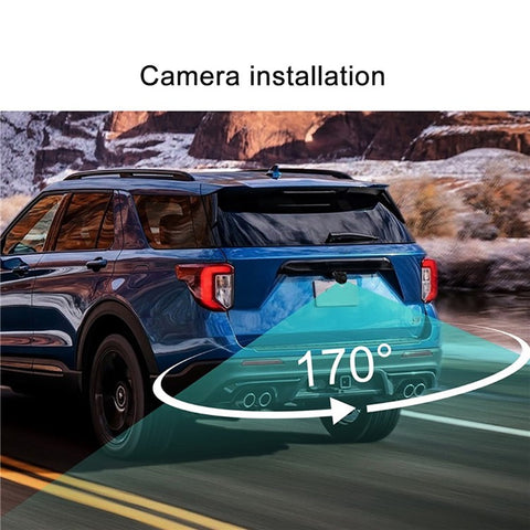 RH-702G 7" LCD Video Display Screen Monitor Rear View Round Camera Parking and Reverse System Kit with Car Charger (12V-24V)