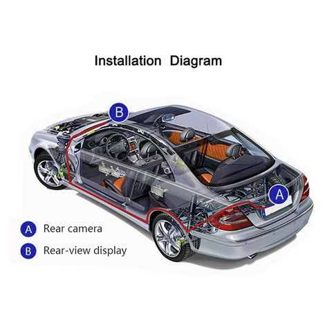 RH-702B Large 7'' LCD Display Monitor 12V 24V Car Parking Reversing Butterfly-shaped Rear Camera Kit