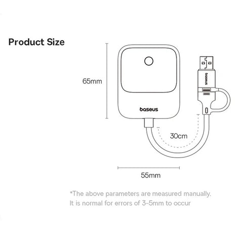 BASEUS Safe Journey Series Wired to Wireless Carplay Adapter with USB-C + US