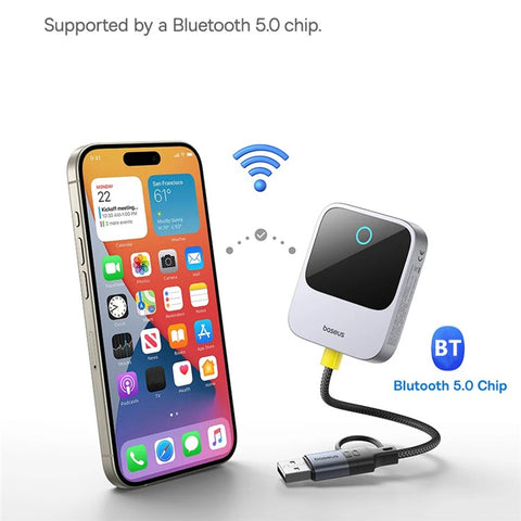 BASEUS Safe Journey Series Wired to Wireless Carplay Adapter with USB-C + US