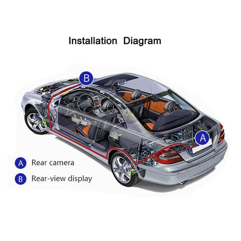 RH-702C 7'' Large Screen LCD Display Monitor 12V 24V Car Parking Reversing 4-LED Rear Camera Kit