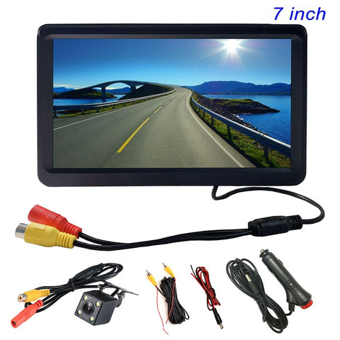RH-702C 7'' Large Screen LCD Display Monitor 12V 24V Car Parking Reversing 4-LED Rear Camera Kit