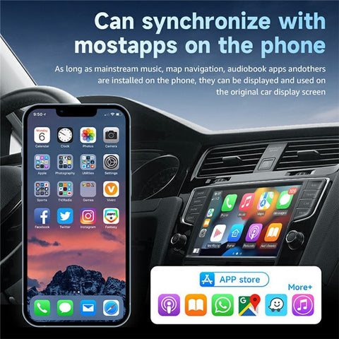 2-in-1 Carplay Android Auto USB Adapter OTA Upgrade Plug and Play Wired to Wireless Dongle Box