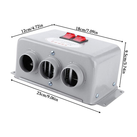 Three Hole Car Water Heater Window Defrosting Defogging Vehicle Heating Fan