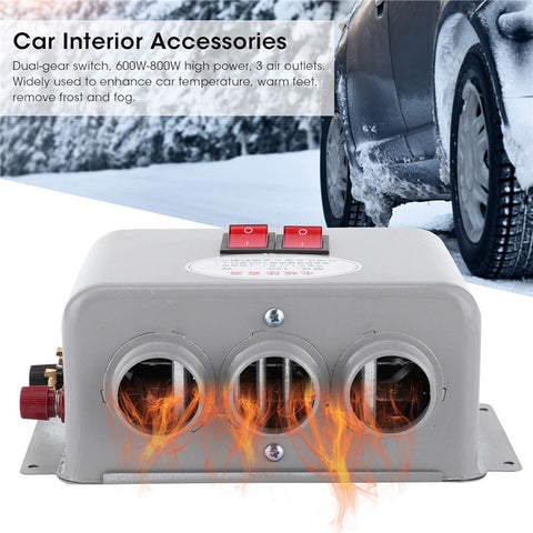 Three Hole Car Water Heater Window Defrosting Defogging Vehicle Heating Fan