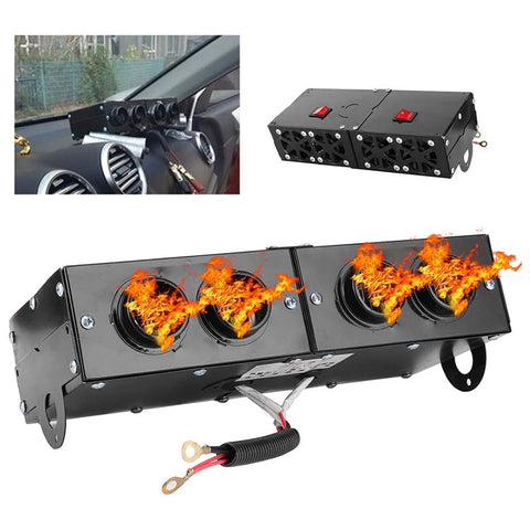 Four Hole Metal Car Interior Heater Window Defrosting Defogging Vehicle Heating Fan
