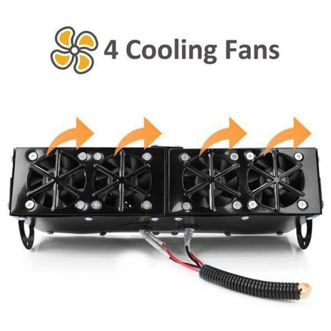 Four Hole Metal Car Interior Heater Window Defrosting Defogging Vehicle Heating Fan