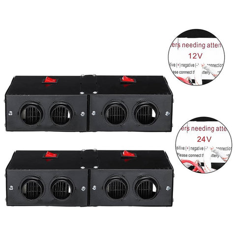 Four Hole Metal Car Interior Heater Window Defrosting Defogging Vehicle Heating Fan