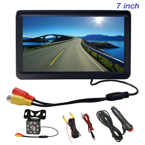 RH-702D HD 7'' Large Screen LCD Display Monitor 12V 24V Car Parking Reversing 8-LED Rear Camera Kit