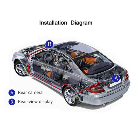 RH-702D HD 7'' Large Screen LCD Display Monitor 12V 24V Car Parking Reversing 8-LED Rear Camera Kit
