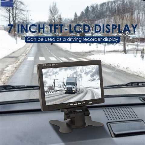 RH-701B 7" LCD Video Display Screen Monitor Rear View Backup Car 4-LED Camera Parking and Reverse System Kit