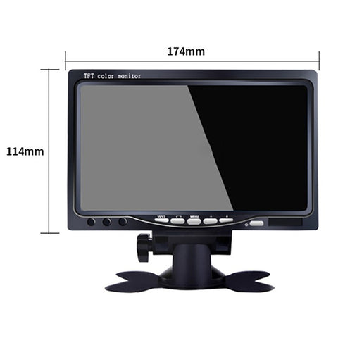 RH-701C 7" LCD Video Display Screen Rear View Monitor 8-LED Camera Parking and Reverse System Kit with 15m Video Cable