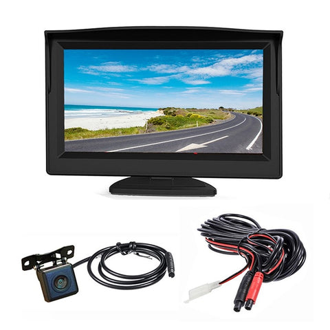 RH-512 5'' LCD Display Monitor Car Parking Reverse Waterproof AHD Square Rear Camera with Video Line
