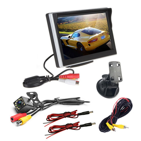 RH-510 High Brightness 12-LED Rear Camera Car Parking Reverse System Kit with 5'' LCD Display Monitor