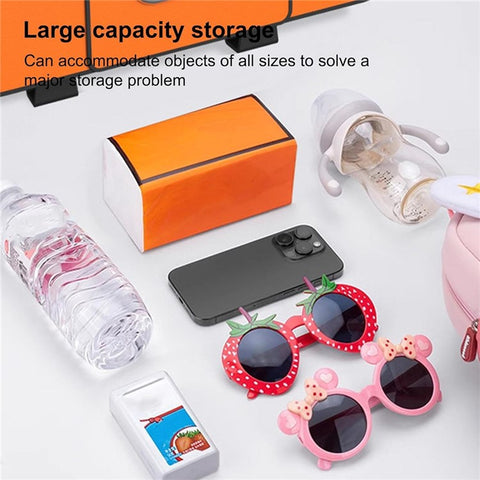 Car Seat Back Multi-Function Storage Organizer Leather+ABS Tissue Box Cup Holder with Hooks