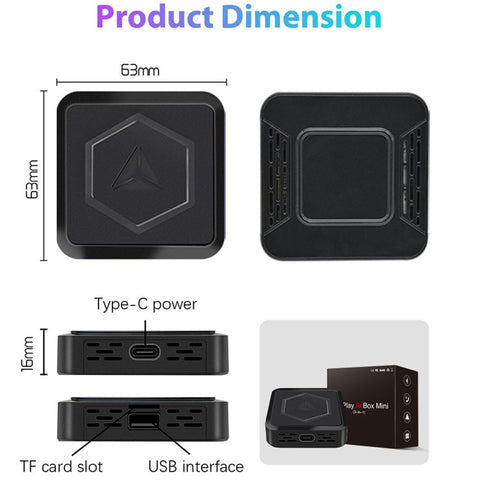 S1 Android 10 Smart AI Box Wireless Carplay  /  Android Auto Adapter Built-In Netflix Youtube, 2+16GB