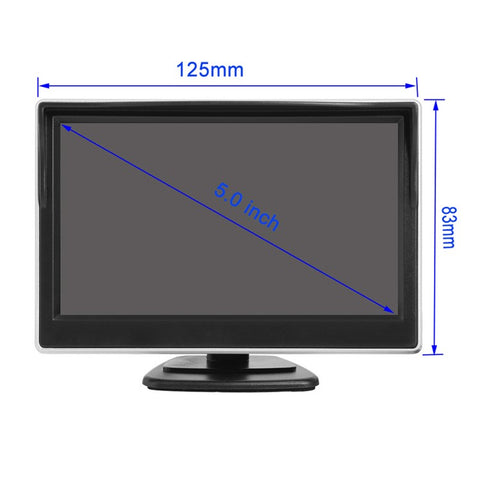 RH-506 Large 5'' LCD Display Monitor Round Rear Camera for Car Parking Reverse with Video Line and Power Supply Cable