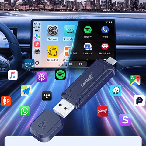 CARLINKIT Mini SE Pro Wireless CarPlay Android Auto Car Upgrade USB-A  /  Type-C Dual Port Adapter