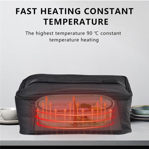 12V Electric Heated Lunch Bag for Travel Camping Oxford Cloth Insulated Food Warmer