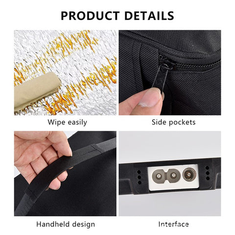 12V Electric Heated Lunch Bag for Travel Camping Oxford Cloth Insulated Food Warmer