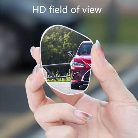 2Pcs Car Rearview Mirror Blind Spot Auxiliary 360 Degree Wide Angle Frameless HD Reflector