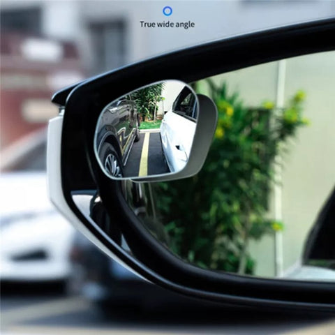 2Pcs Car Rearview Mirror Blind Spot Auxiliary 360 Degree Wide Angle Frameless HD Reflector